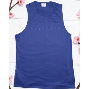 Gymshark Tank Top Mens Medium Blue Muscle Tee Gym Training Workout Breathable